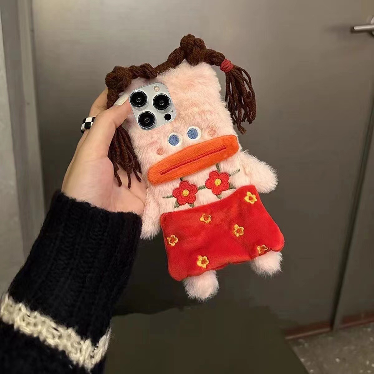 Plush Funny Sausage Mouth Phone Case For IPhone 16 Pro, 14, 15 Plus, 13, 12X, Anti-Fingerprint_voghion.com