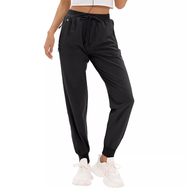 Women's Golf Pants High Waist Loose Sports Pants Casual Soft Yoga Jogging Pants with Zipper Pocket