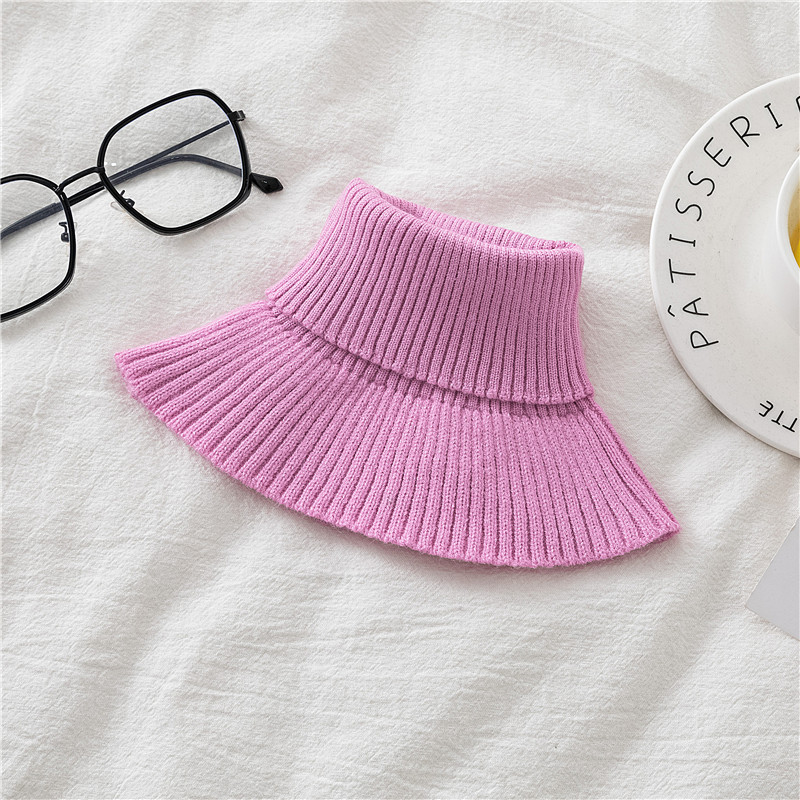 Pullover bufanda de las mujeres de otoño e invierno todo-fósforo cálido soporte cervical bufanda de las mujeres elástico de punto falso cuello de lana cuello alto