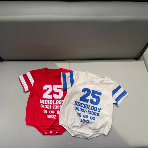 Korean version Instagram English letter and number 25 versatile T-bar design for boys and girls babies short-sleeve onesie summer cotton