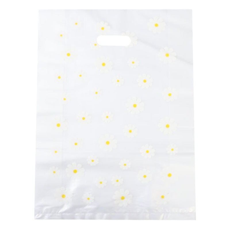 Daisy Four Finger Bag Food Packaging Bag Fruit Fish Cake Takeaway Packing Bag Gift Packaging Tote Bag Spot