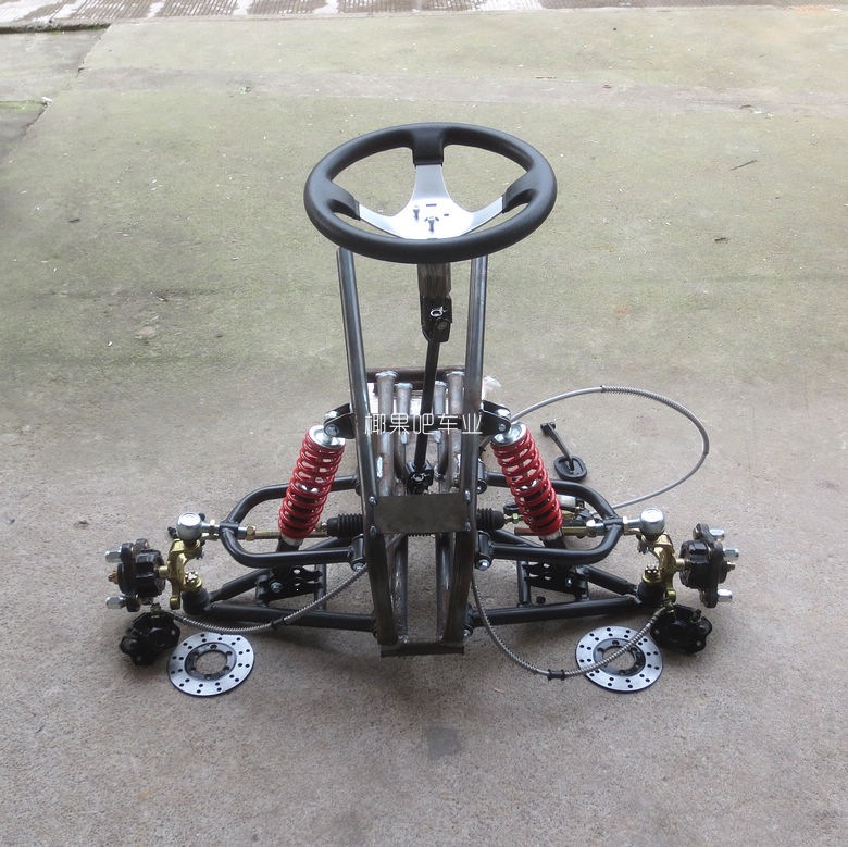 Modified four-wheel go-kart front axle accessories, electric vehicle and ATV steering wheel, brakes, shock absorbers, suspension system