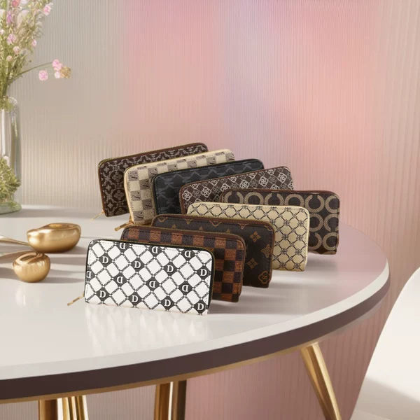 New Fashionable Unisex Long Single-Pull Wallet Ready-Made Large-Capacity Bank Card Mobile Phone Storage Bag Customized