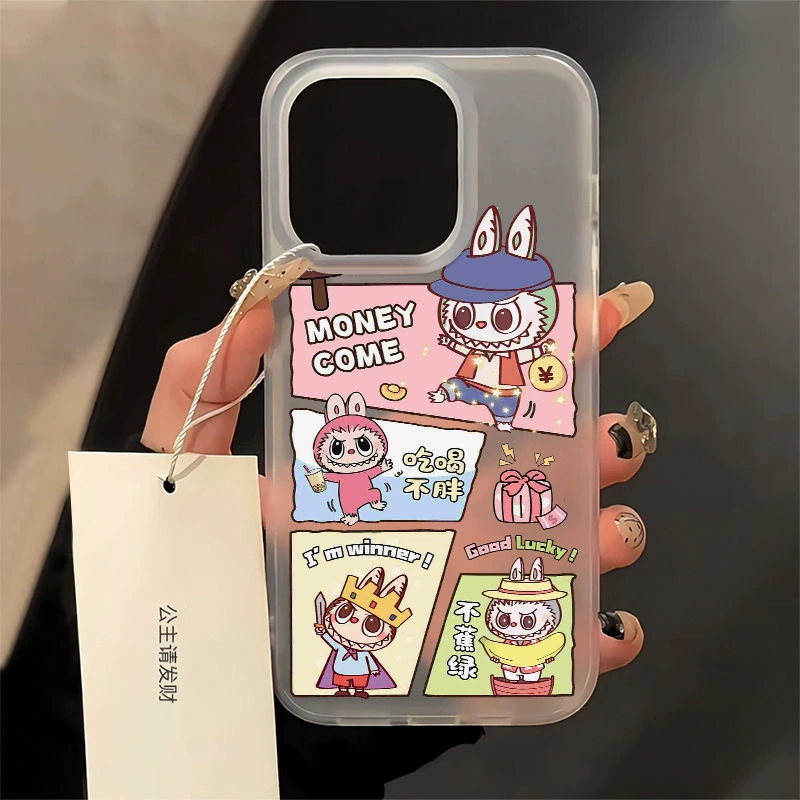 Совместимый матовый карикатурный чехол для телефона, 14promax, 15plus