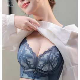 253#厂家新品内衣国风系尾货中厚杯五排减压调整型养护文胸包邮