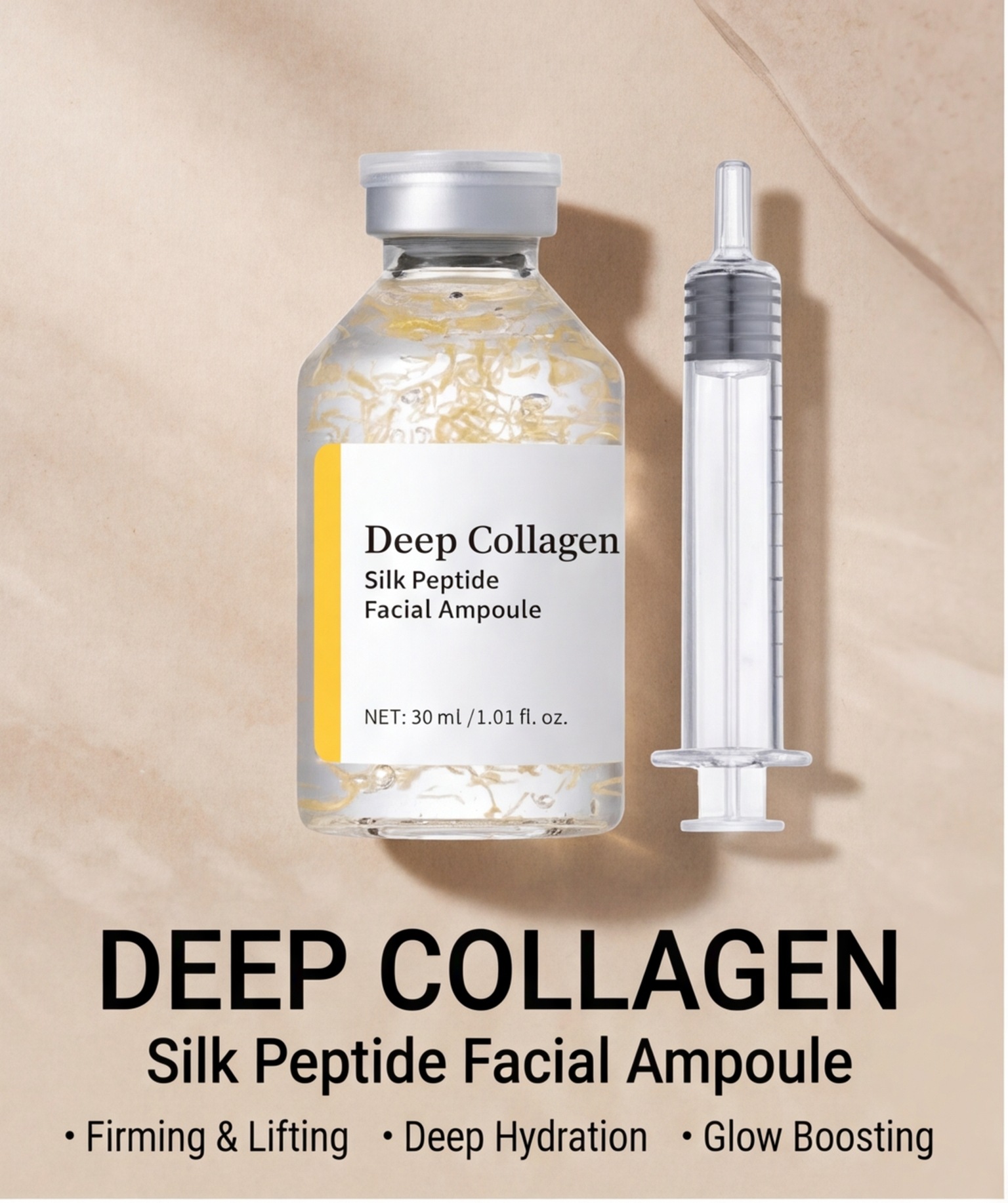 跨境专供胶原蛋白原液Deep Collagen Silk深层保湿安瓶精华液30ml
