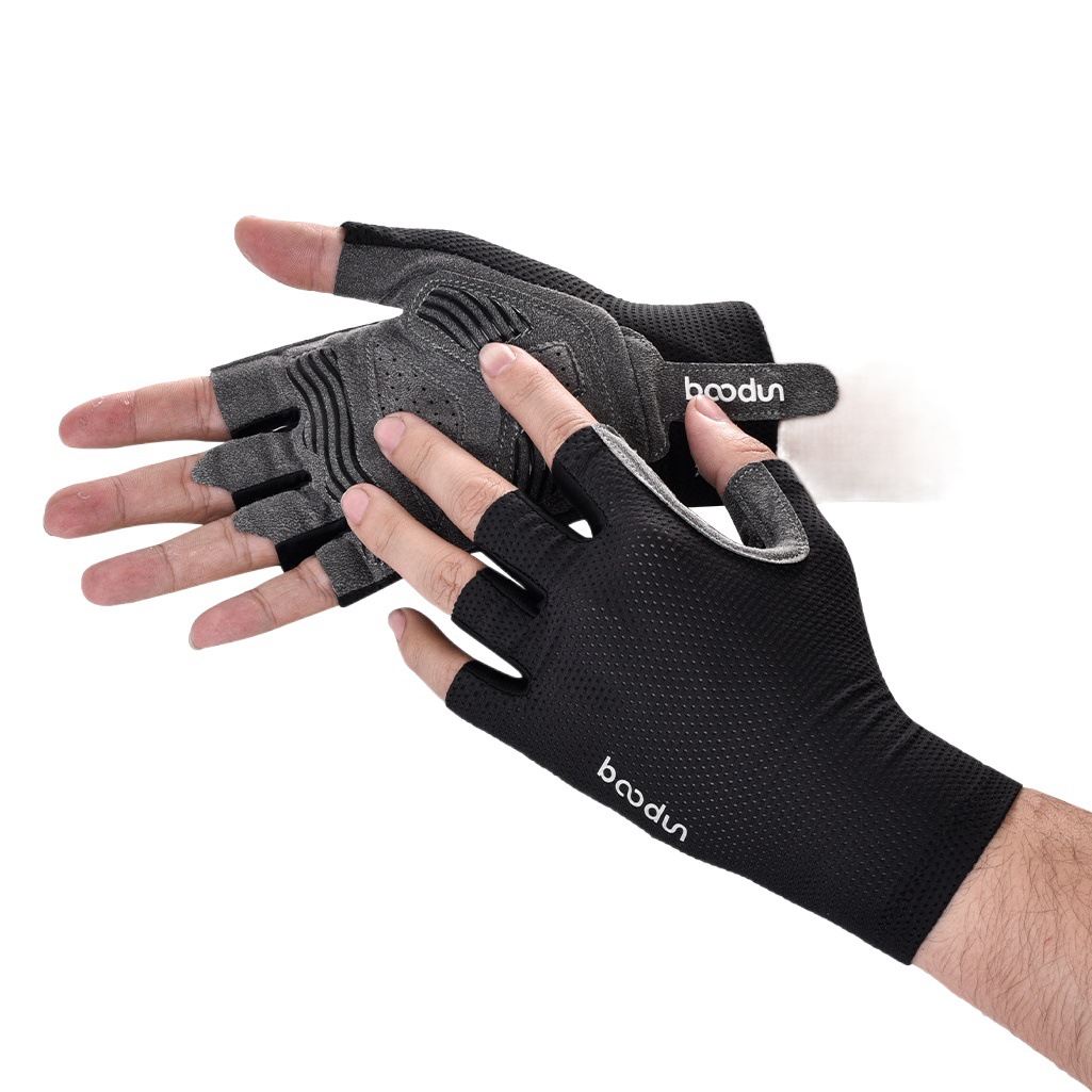 Burton Sports Half-Finger Cycling Gloves Outdoor Short-Finger Breathable Non-Slip Shock-Absorbing Ultra-Fiber Wear-Resistant Bicycle Gloves