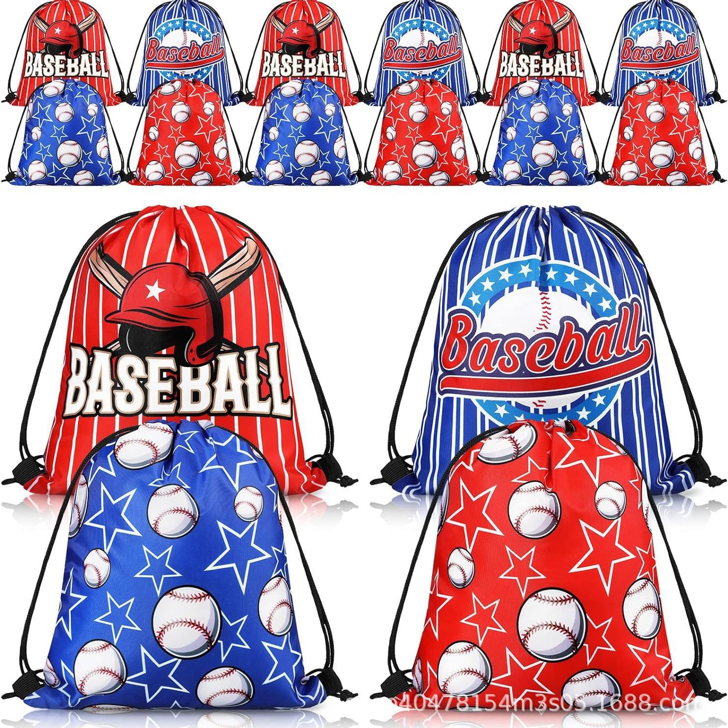 棒球束口袋七棒球儿童生日派对抽绳双肩背包袋便携收纳袋跨境新款