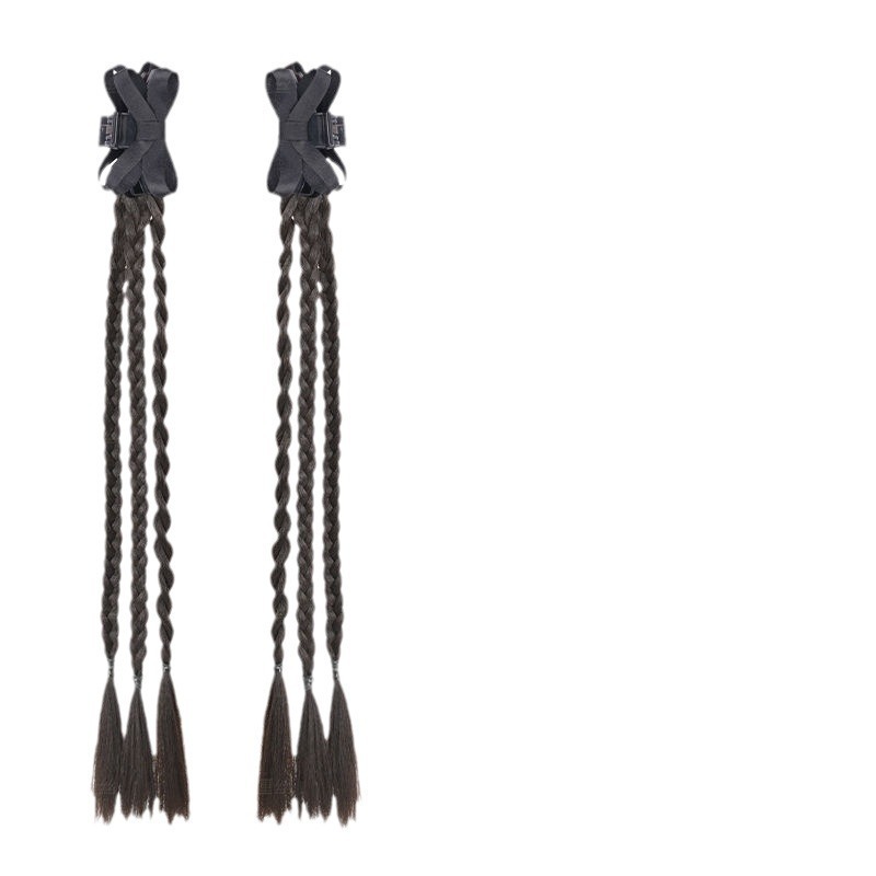 Niñas trenzas de cola de caballo alta doble cola de caballo trenzas largas trenzas de baile callejero trenzas de boxeo peluca red trenzas de hueso de pescado peluca trenzas