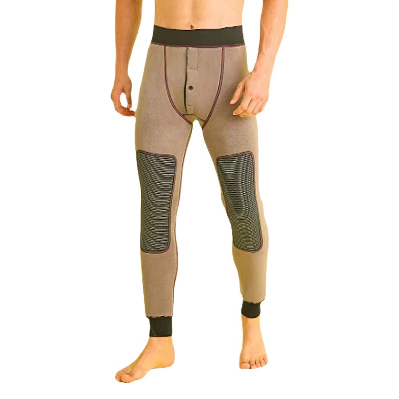 Графеновые теплые брюки, зимние новые хлопковые брюки, мужские теплые с высокой талией и наколенники на флисовой подкладке, шерстяные брюки, бархатные мужские