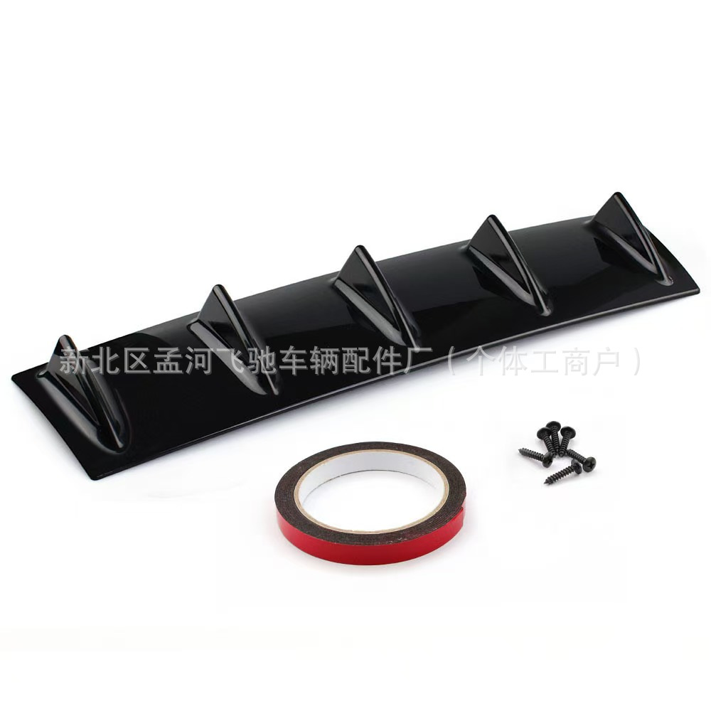 Shark Fin Rear Bumper Spoiler, Universal Car Rear Bumper Chassis Deflector Accessory, Carbon Fiber Modification