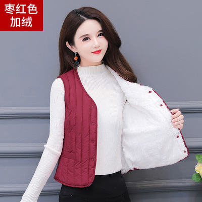 Autumn and winter Down cotton Vest Plush 2021 new pattern Self cultivation keep warm Middle and old age vest have cash less than that is registered in the accounts wholesale