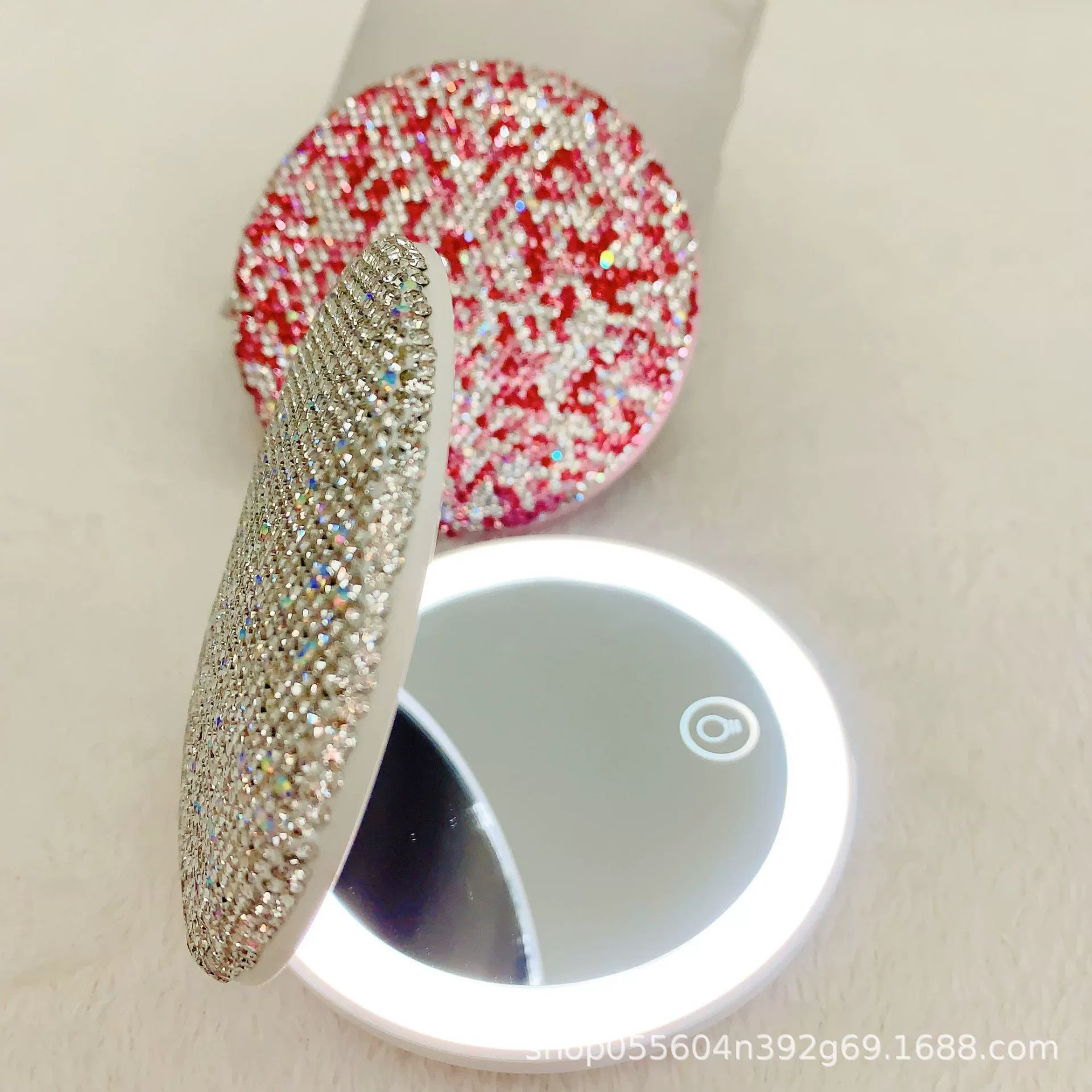 Алмазные зеркала для макияжа светодиодные с лампой портативные маленькие зеркала заполненные лампы для студентов сенсорный экран высокого значения складной зарядки