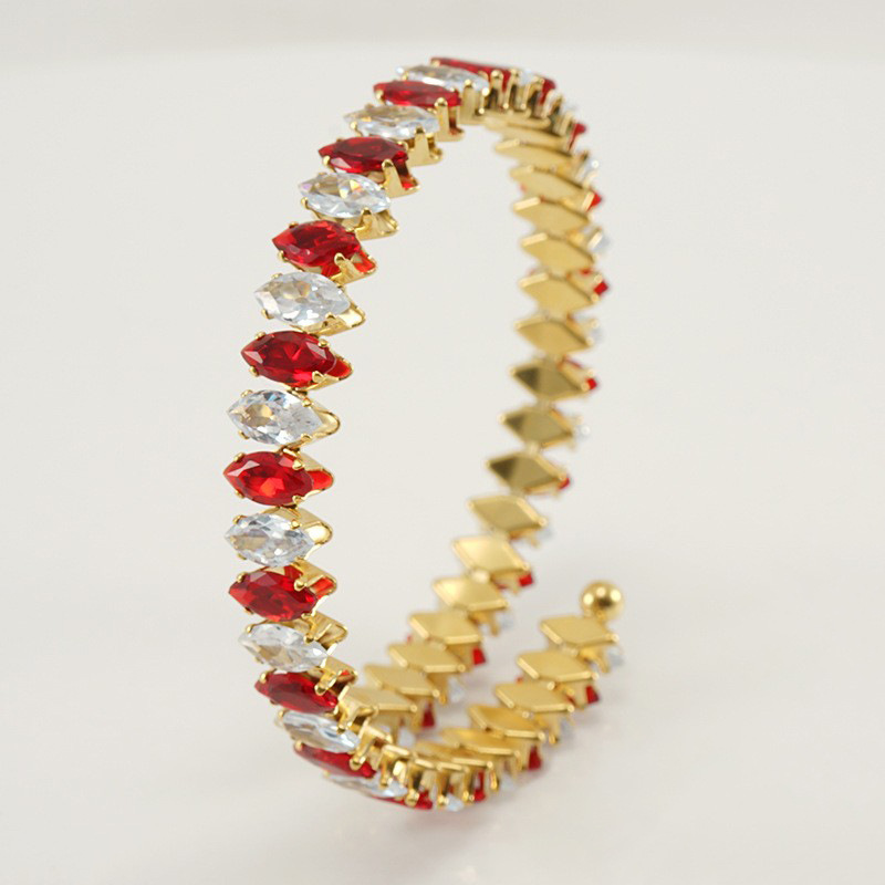 Women's Gender Stainless Steel Vintage Style Geometric Oval Plating Inlay Zircon Bracelets