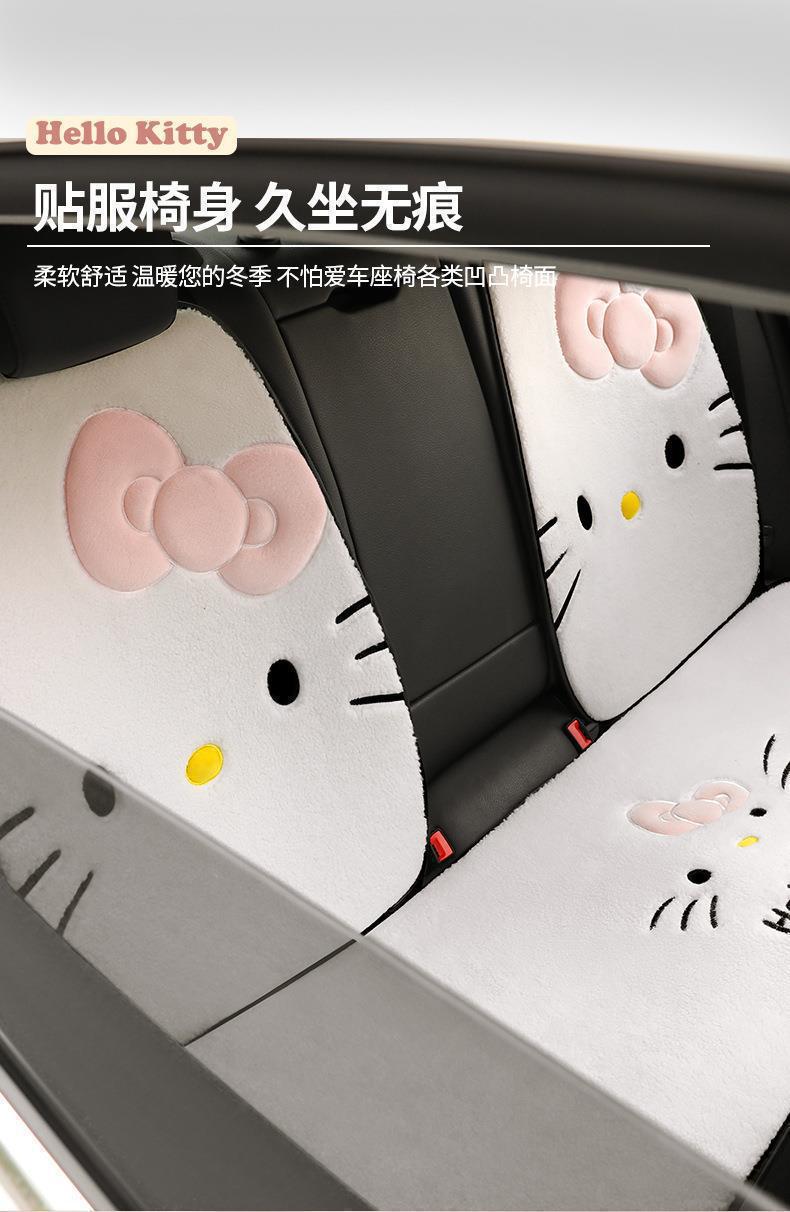 Kt Manufacturer Direct Supply Car Seat Cushion Winter Plush Cartoon Goddess Style Seat Cover Car Seat Cushion Single Piece Three-Piece Set