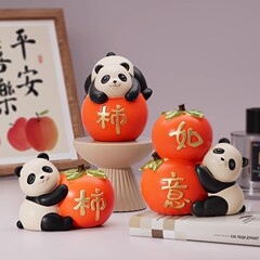 玄関のテレビのキャビネットの装飾品のパンダの新しい中国式の置物の現代の軽い豪華なジョーは開業して贈り物のスーツを飾っています。