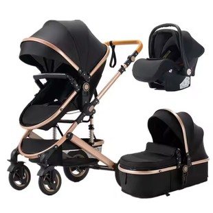 High-View Baby Stroller Can Sit and Lie Down, Lightweight Foldableing Shock-Absorbing Two-Way Newborn Baby Stroller for Walking the Baby