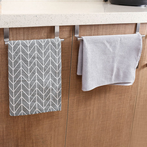 Manufacturer's stock stainless steel single rod towel rack kitchen hole-free towel hanger cabinet door back wiping cloth holder