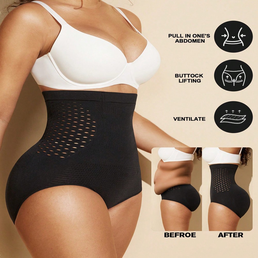 跨境专供女士产后塑形收腹裤高腰无缝透气孔三脚裤美体提臀塑身裤