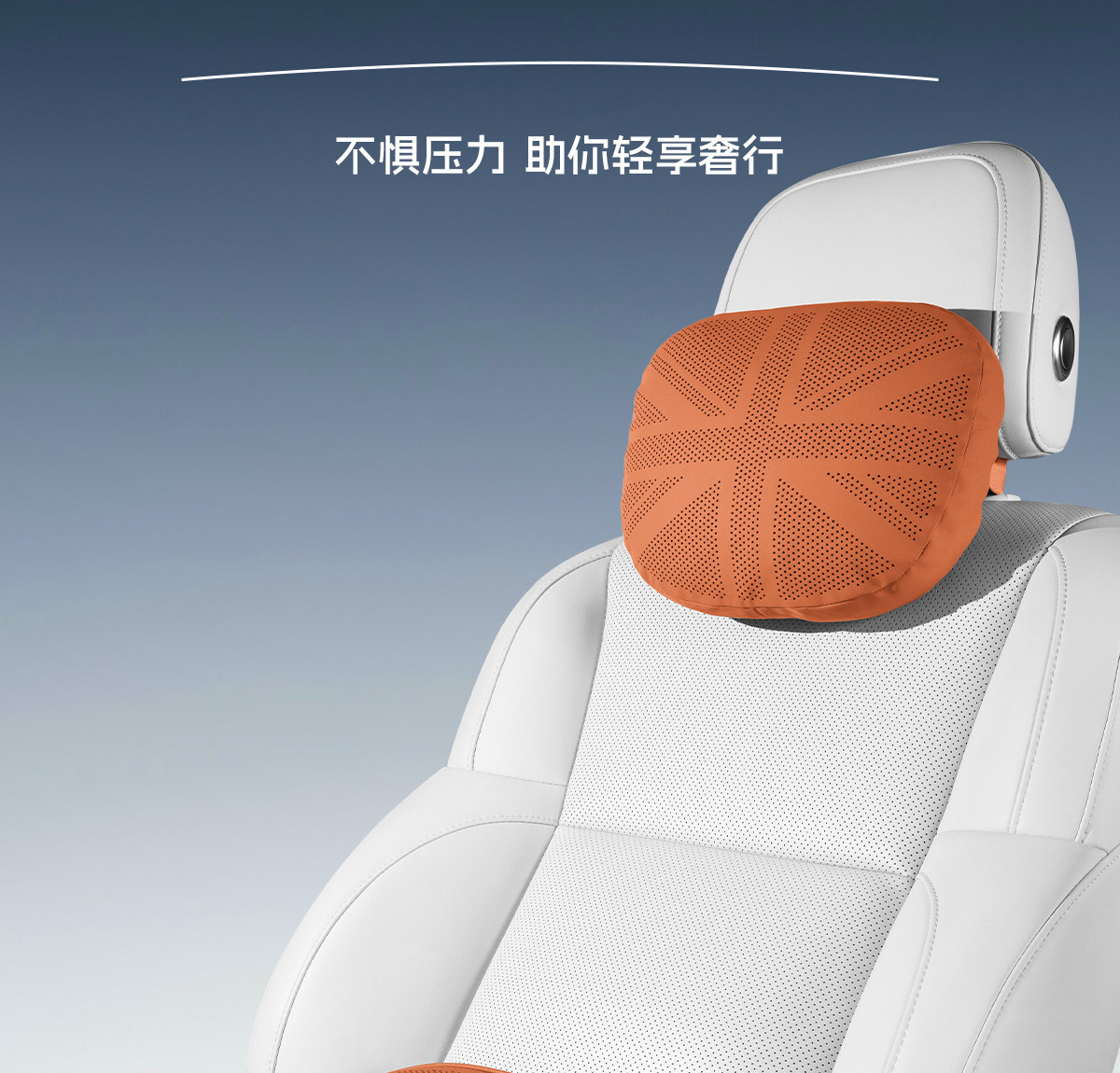 Full Perforated Anti-Stain Leather Car Pillow Seat Cushion Car Neck Support Pillow Tesla Neck Pillow Lumbar Support