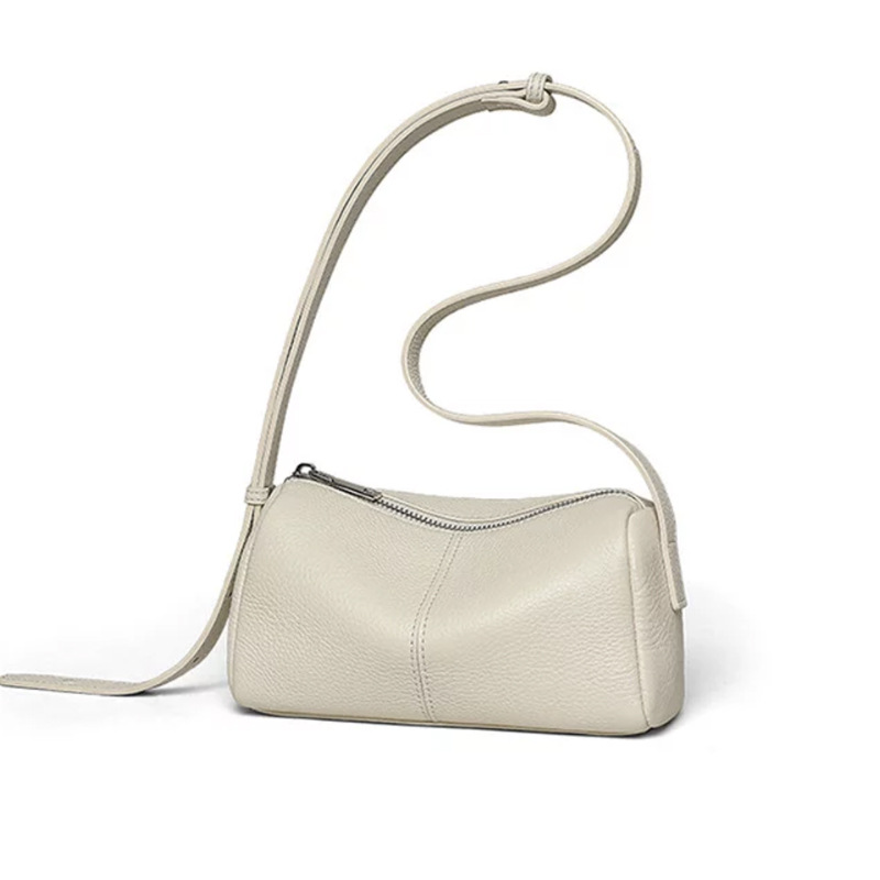 2025 Women's Toast Bag Genuine Leather White Small Shoulder Bag Commuter Underarm Bag Crossbody Pillow Bag Pure Cowhide - Thumbnail 5
