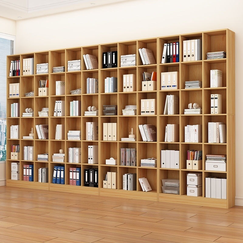 Bookshelf Storage Rack Floor Height 2 m 4 Household Bookcase Storage Cabinet Wall Multi-layer Living Room Free Combination Plaid Cabinet