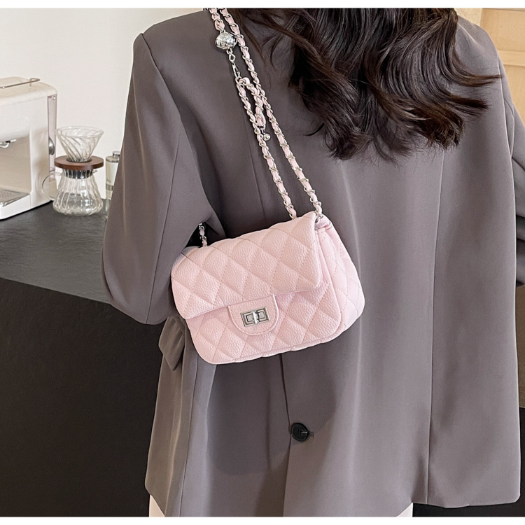 Diamond-shaped chain bag for women, 2025 new style, trendy and high-end fashion, versatile for spring and summer, single-shoulder crossbody bag, small square bag undefined