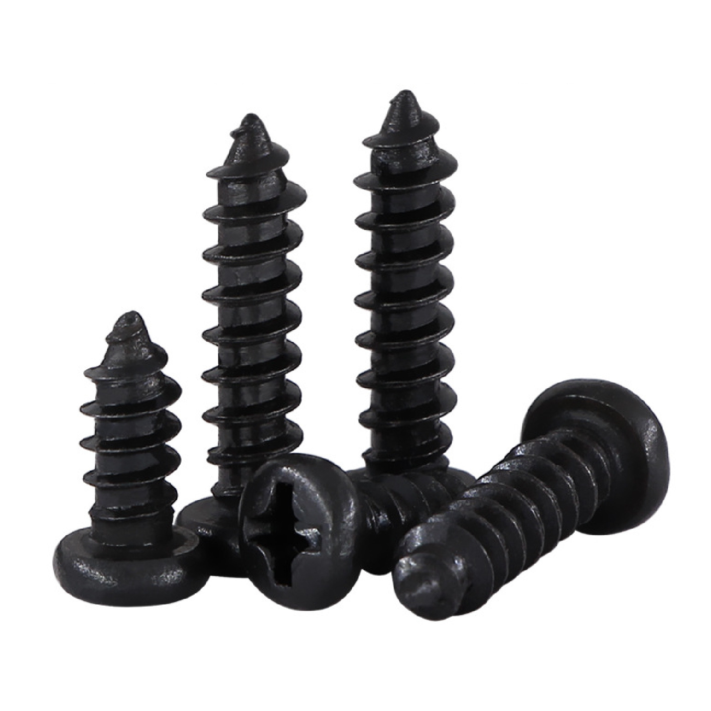 공장 직접 판매 PA 크로스 검정색 둥근 머리 나사 둥근 머리 셀프 태핑 나사 팬 헤드 셀프 태핑 소형 셀프 태핑 나사 M6