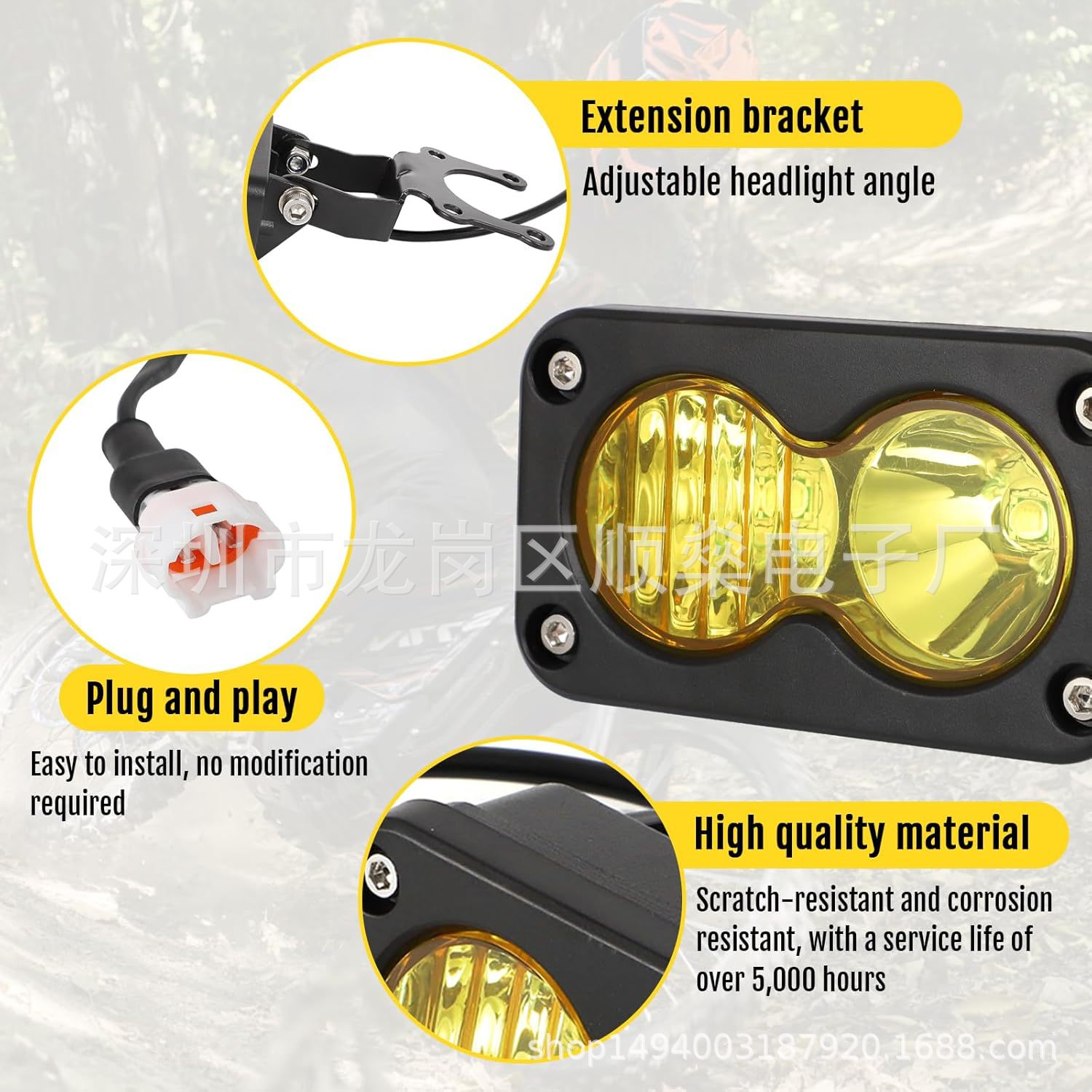 Car Off-Road Vehicle Spotlight Led Flash Roof Light Modified Auxiliary Headlight Suitable for Sur-Ron Segway