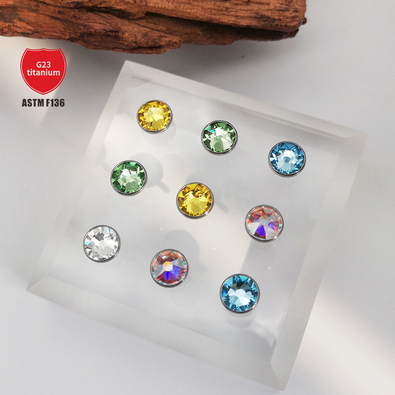 Pointed titanium steel lip stud product view