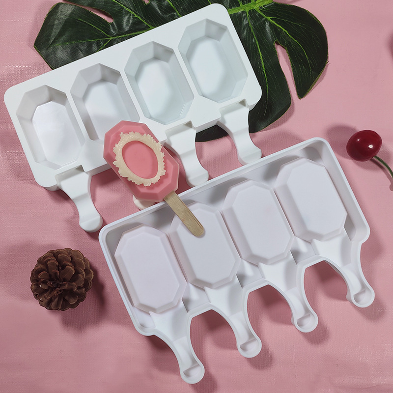 Sanxin nuevo modelo de helado de silicona de 4 líneas DIY octogonal helado helado molde de hielo de grado alimenticio