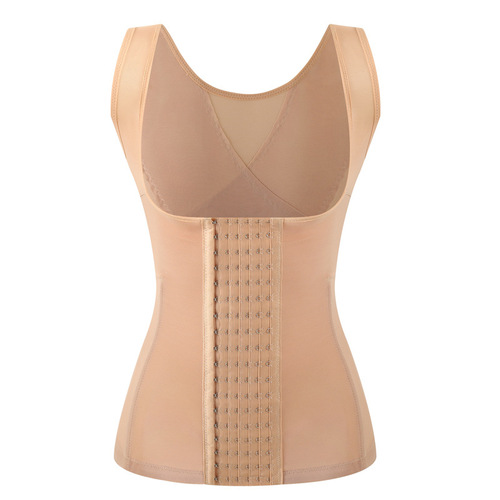 Cross-border Breathable Mesh Steel Bone Waist Corset Six-Breasted Waist Corset Tummy Control Vest Tight Body Shaping Garment