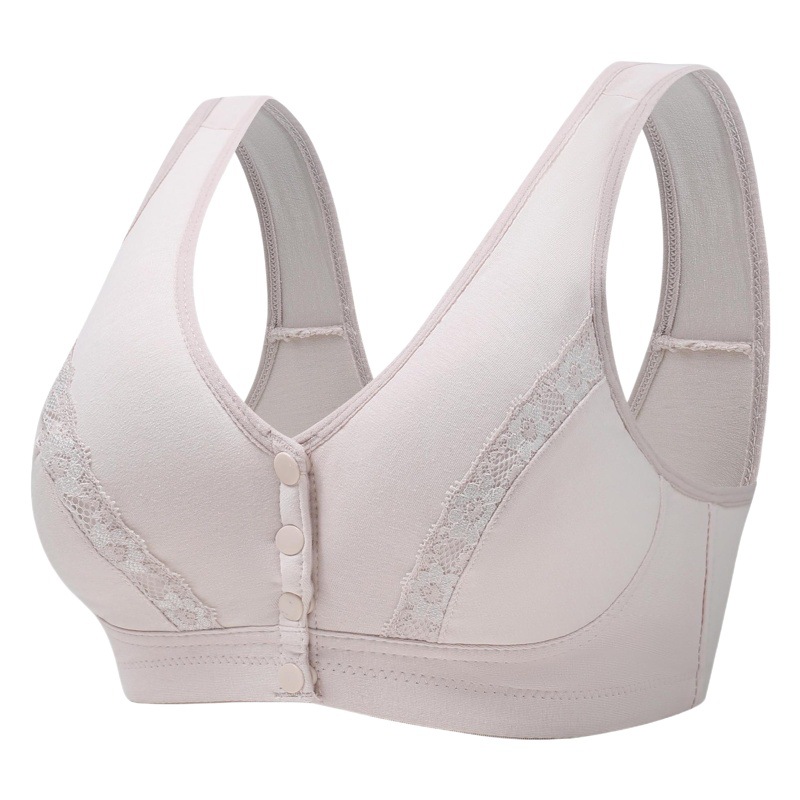 Nuevo Algodón puro hebilla frontal ropa interior de las mujeres de algodón suave chaleco-estilo de mediana edad y ancianos sujetador más tamaño ropa interior inalámbrica mujeres