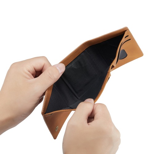 DG.MING Brown Wallet European and American Style Retro PU Wallet Multi-function Magnetic Clasp Small Wallet Clutch Bag