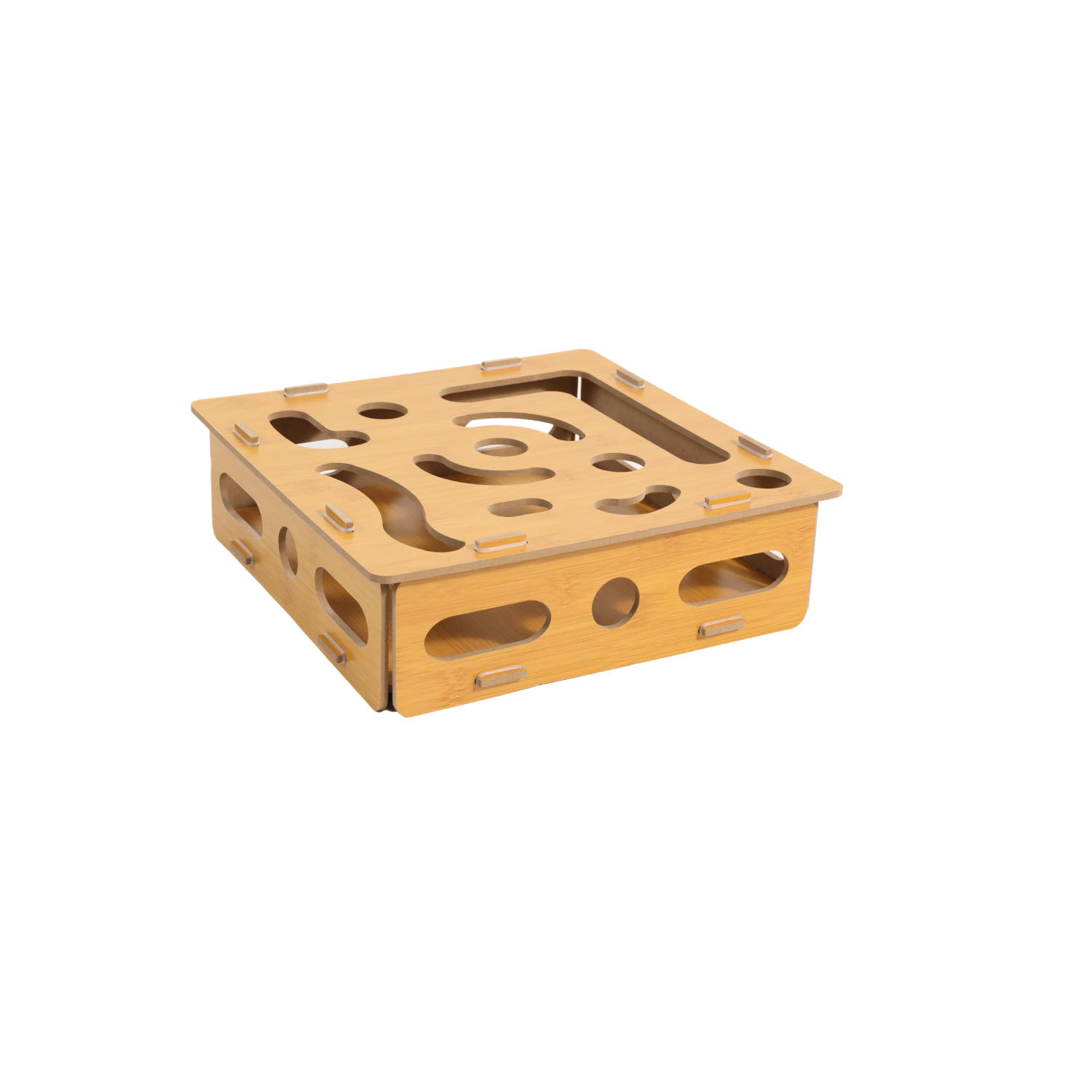 Gato auto-alivio artefacto mascota rompecabezas agujero juego de juguete laberinto caja divertido gato palo pista bola de campana