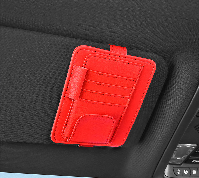 Car Sun Visor Storage Clip Multifunctional Car Glasses Clip Card Business Card Id Clip Bill Interior Storage Bag