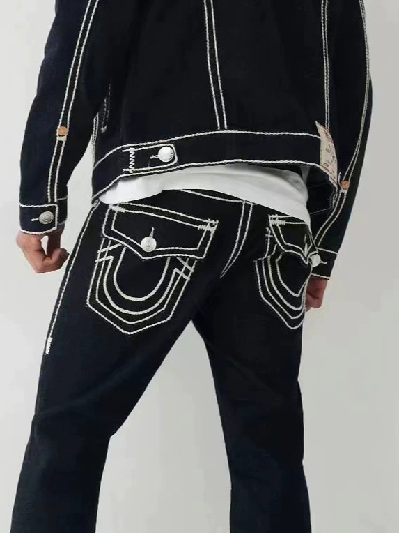 Американские модные джинсы True Религия Большой Будда Вера Большой размер толстые прямые повседневные высокие уличные джинсы