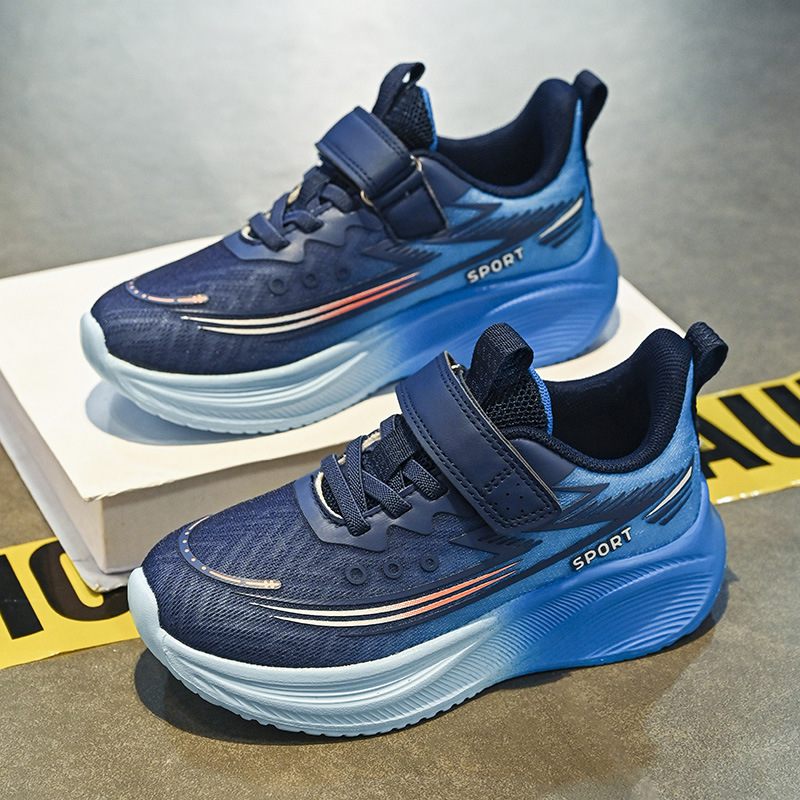 Calzado deportivo para niños, malla de otoño, transpirable, ligero, velcro, zapatos para correr de moda para niños y niñas, zapatos resistentes al desgaste de moda