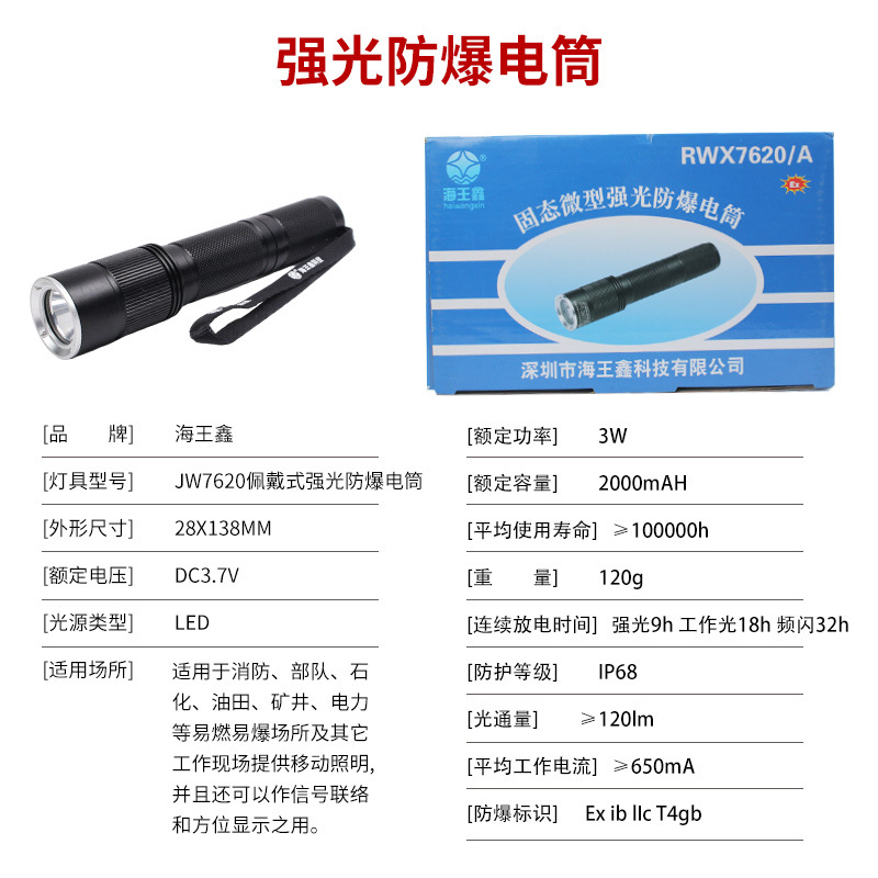 Aluminum alloy high-intensity flashlight, headlamp, spotlight, high-intensity explosion-proof flashlight, household/hotel flashlight