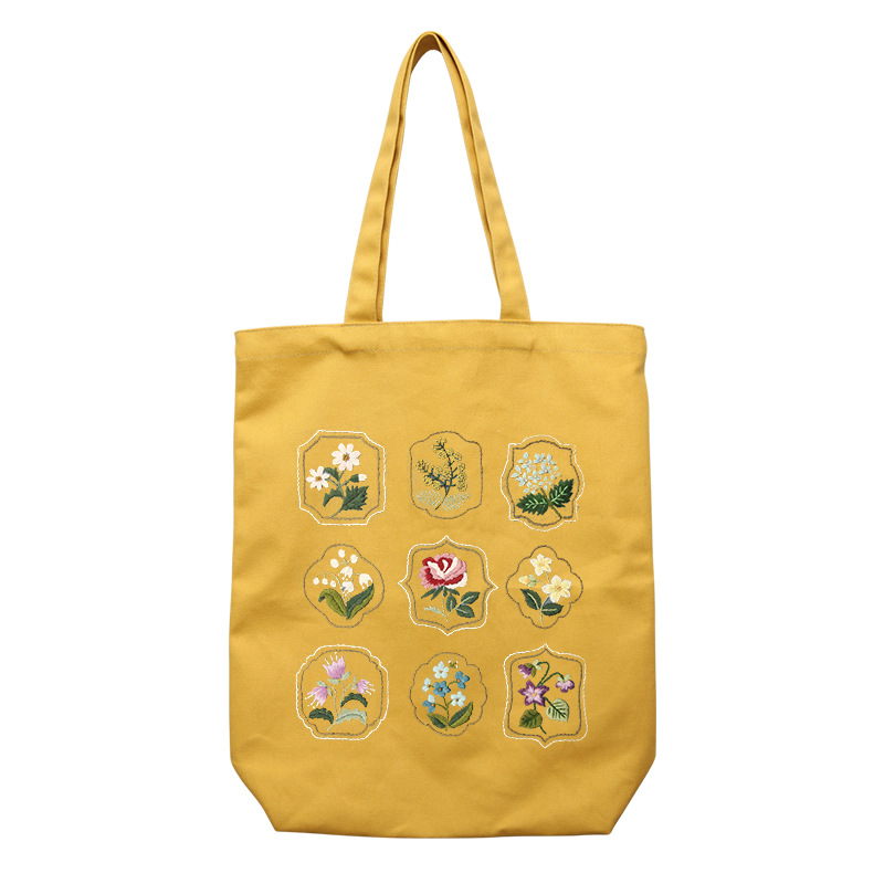 Bordado hecho a mano auto-bordado bolsa de material DIY bolsa de lona estudiante niños bolso de hombro principiante adulto Su bordado
