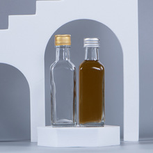 100ml方形透明螺口小酒瓶洋酒瓶玻璃小酒瓶空酒瓶橄欖油瓶