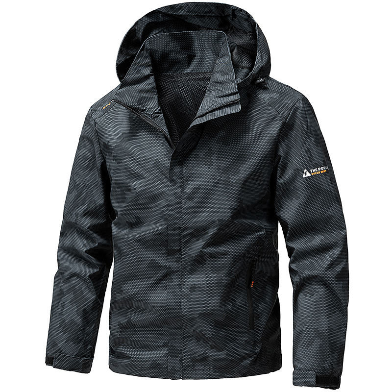 2025 Autumn New Men's Waterproof Hooded Casual Jacket Versatile Outdoor Hiking Windproof Jacket for Men and Women