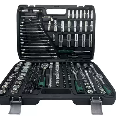 216-Piece Hardware Socket Ratchet Mühərrik tənzimləmə alətləri - 216pc-galvanized-auto-repair-tools