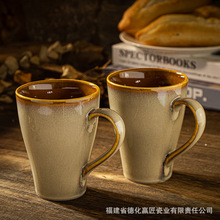 LZ釉变蜜糖色曼谷棕牛排盘菜盘汤盘鱼盘饭碗汤碗马克杯咖啡杯碟