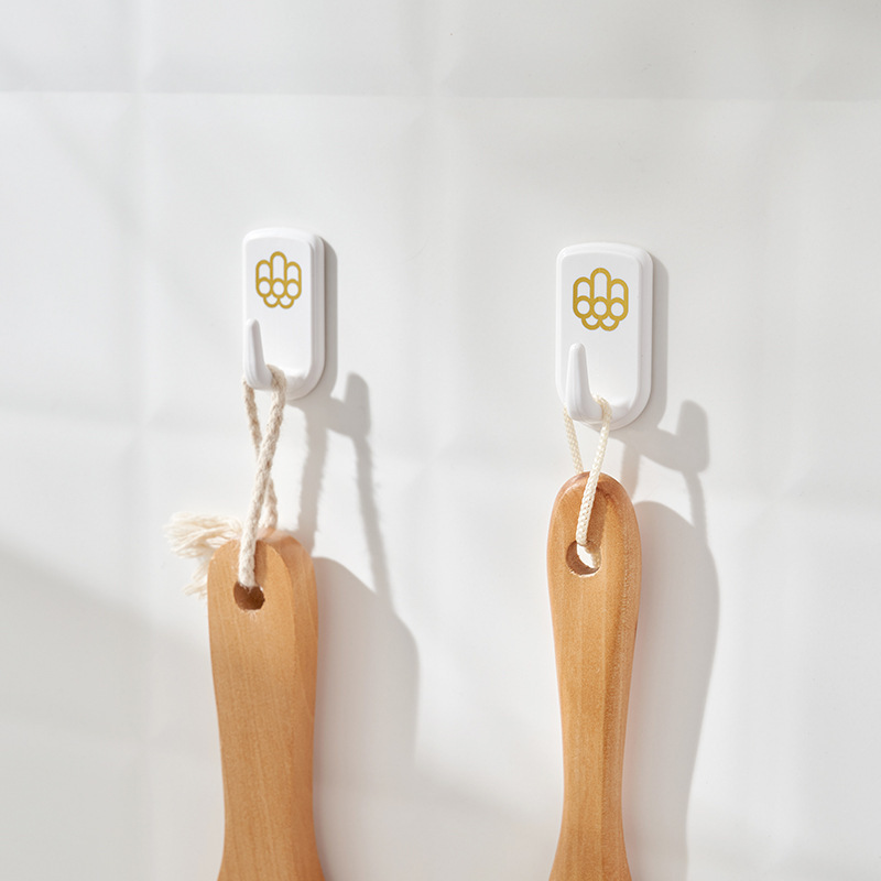 Long Printed Adhesive Hooks 3 Pack Bathroom Kitchen Adhesive Key Hooks Small Object Hooks 1.5kg Factory Direct Supply 004