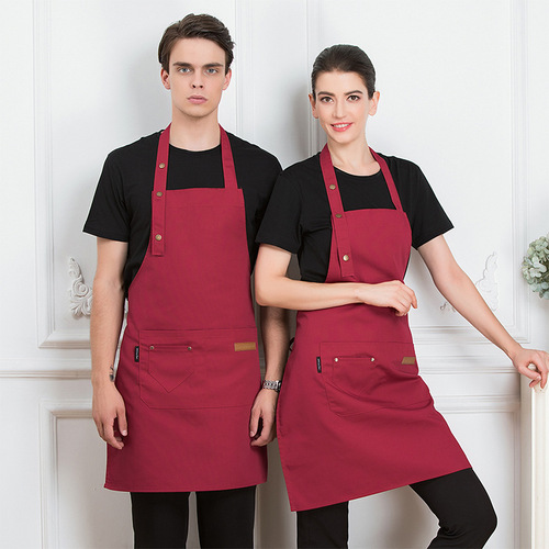 Dessert shop coffee shop waitress work uniforms restaurant Nail salon halter neck apron for women and men milk tea cake shop work clothes