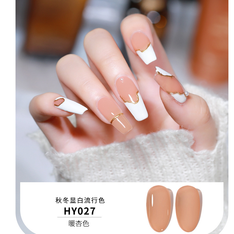 KaSi hielo transparente nude esmalte de uñas pegamento 2023 nuevo verano popular Jade grasa jalea transparente Rosa esmalte de uñas especial