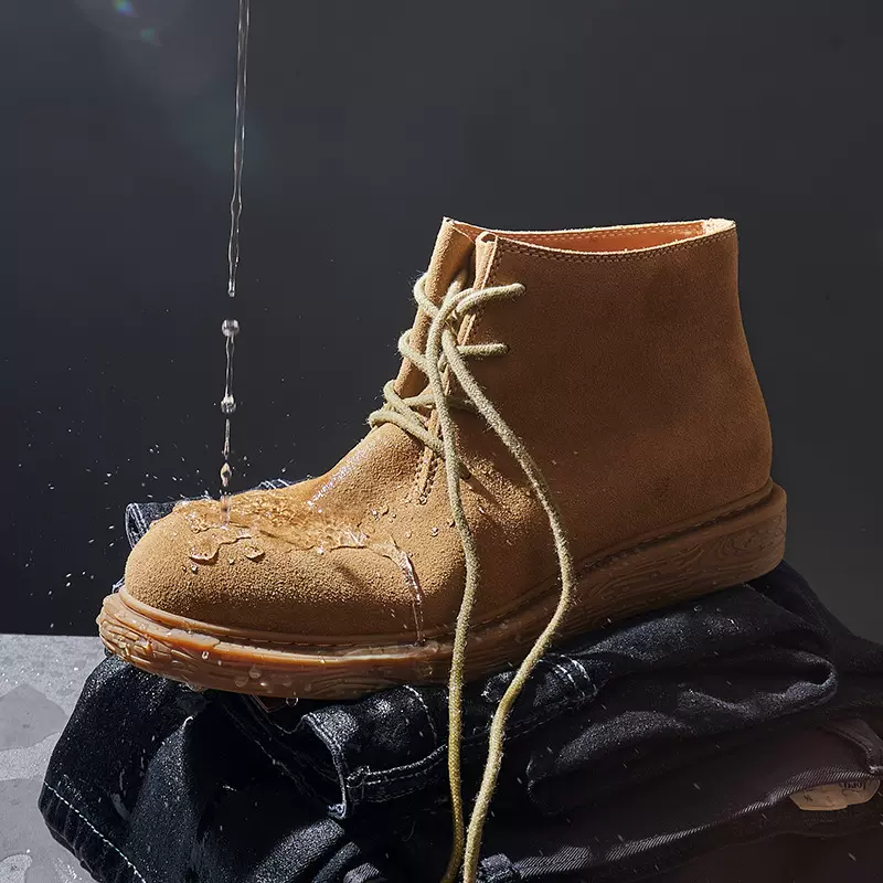 7192马丁靴男款秋季反绒皮中帮短靴真皮靴子英伦风复古工装沙漠靴