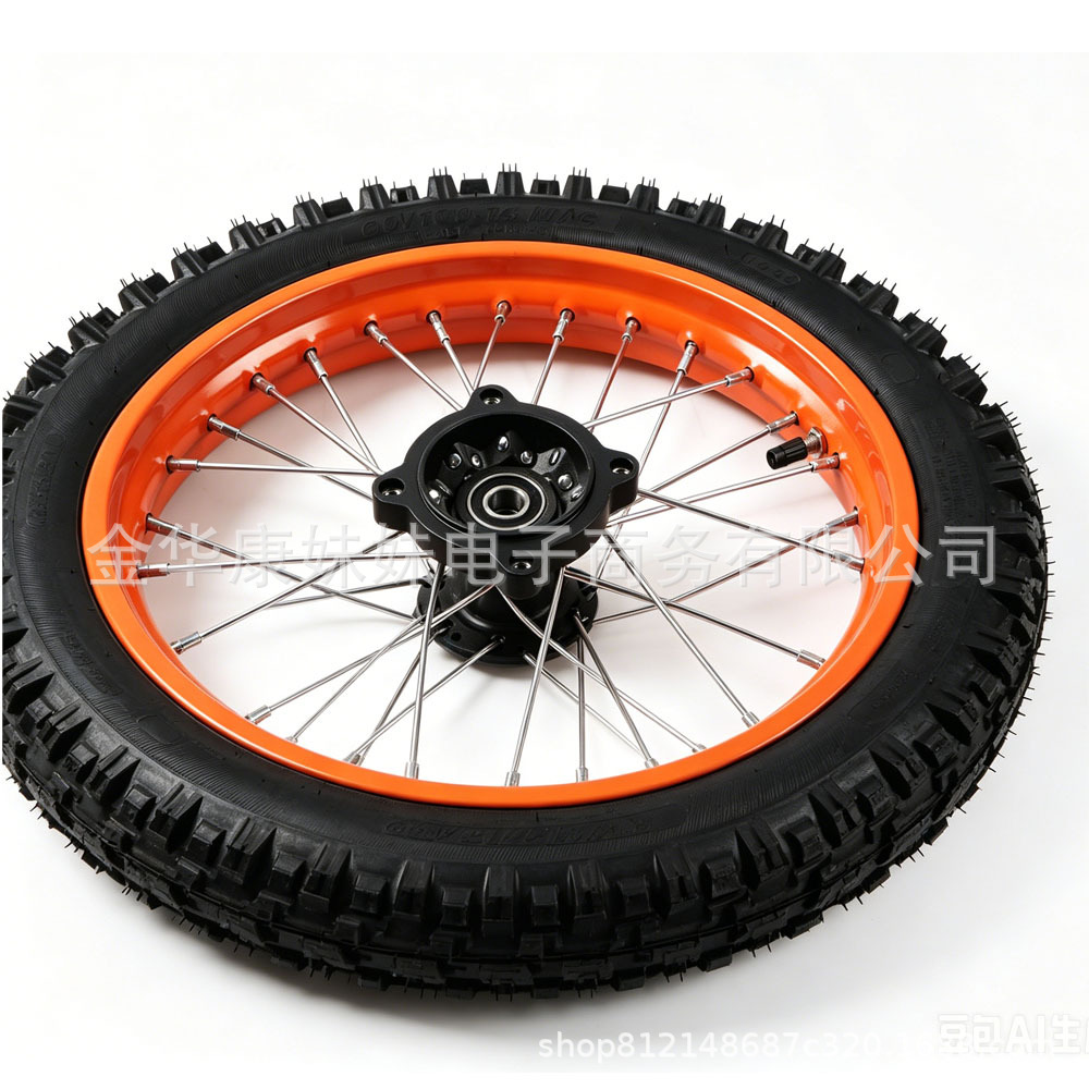 Off-Road Motorcycle Front Wheel Orange 60/10014 C Butterfly, Suitable for Off-Road Electric Motorcycles, Off-Road Motorcycles