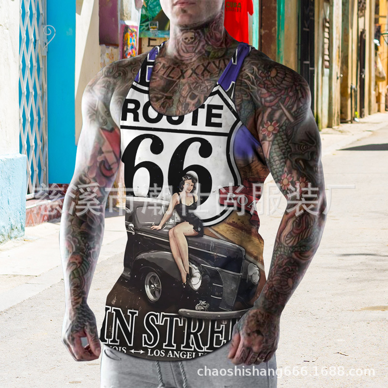 Camiseta sin mangas hombre fitness running verano estilo europeo Venom